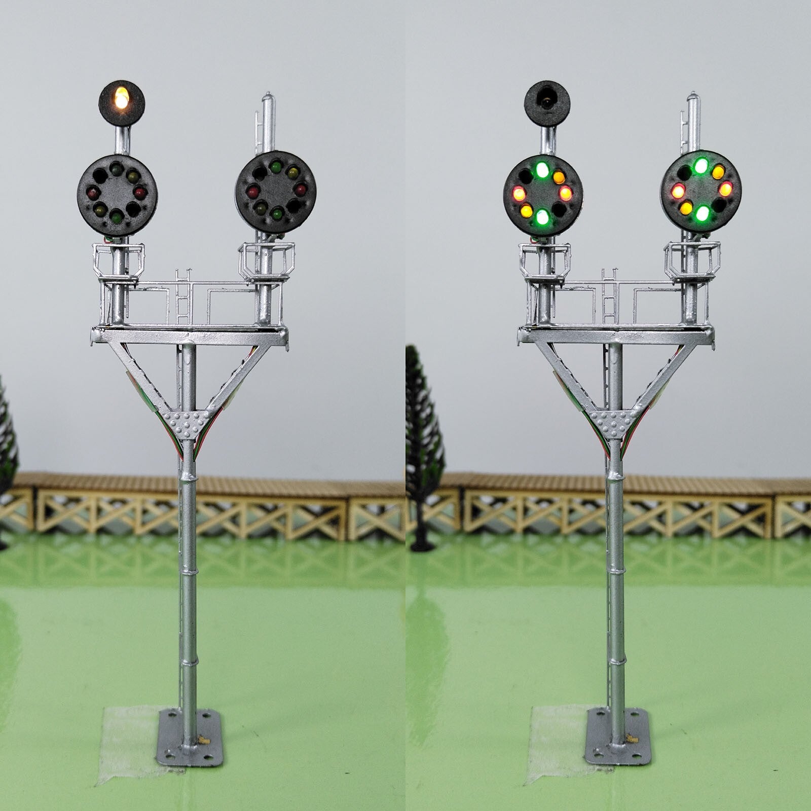 1 x HO scale model railroad tower CPL signal B&O goalpost with bracket  #LU1RU0