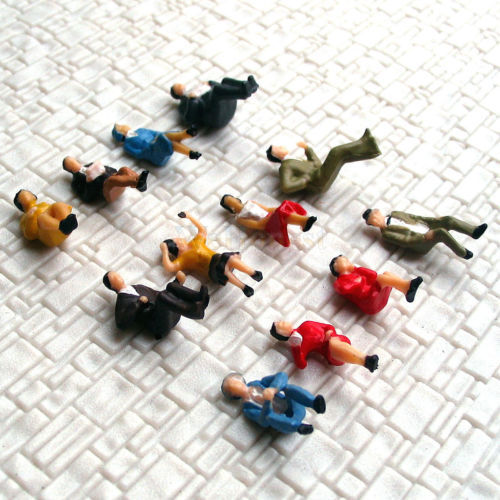 48 pcs HO scale Model Figure Seated People all sitting passenger Layout Scenery
