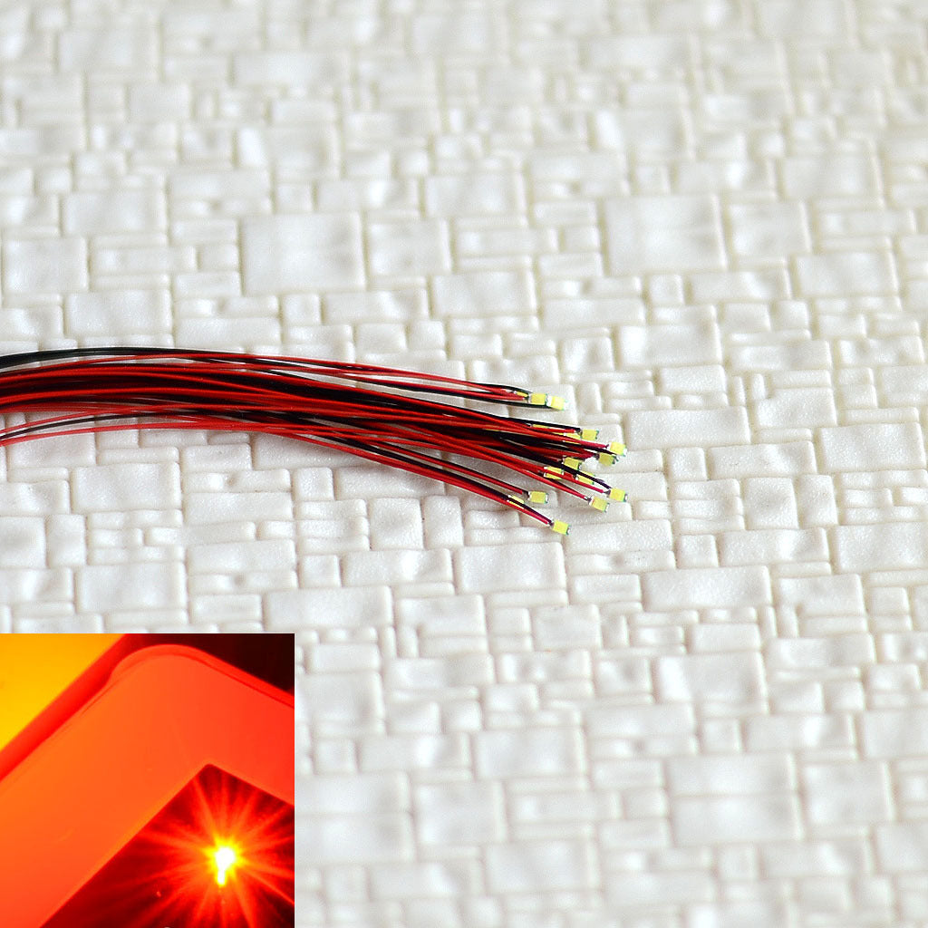 15 x Pre Wired Red #0603 SMD led Lighting Kits Pre-soldered Micro lamp posts