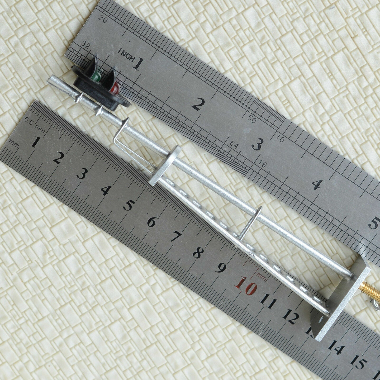 1 x O scale model train block signal 2 aspects railroad LED light silver #48S2CR