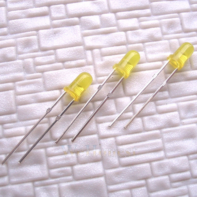 20 x Light Emitting Diode LEDs 3mm Yellow + free resistors