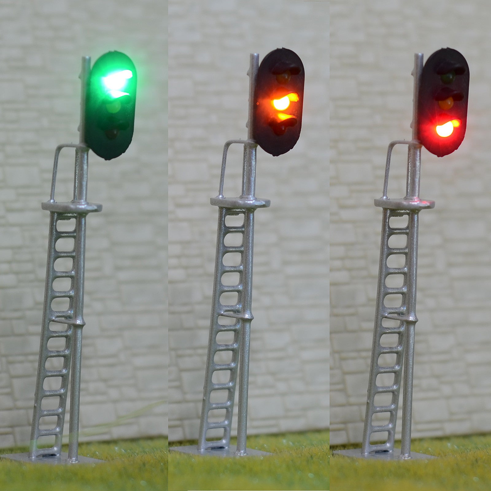Sale 1 x HO / OO Scale Model Train Block Signals Railroad LED Light Silver #S3MD