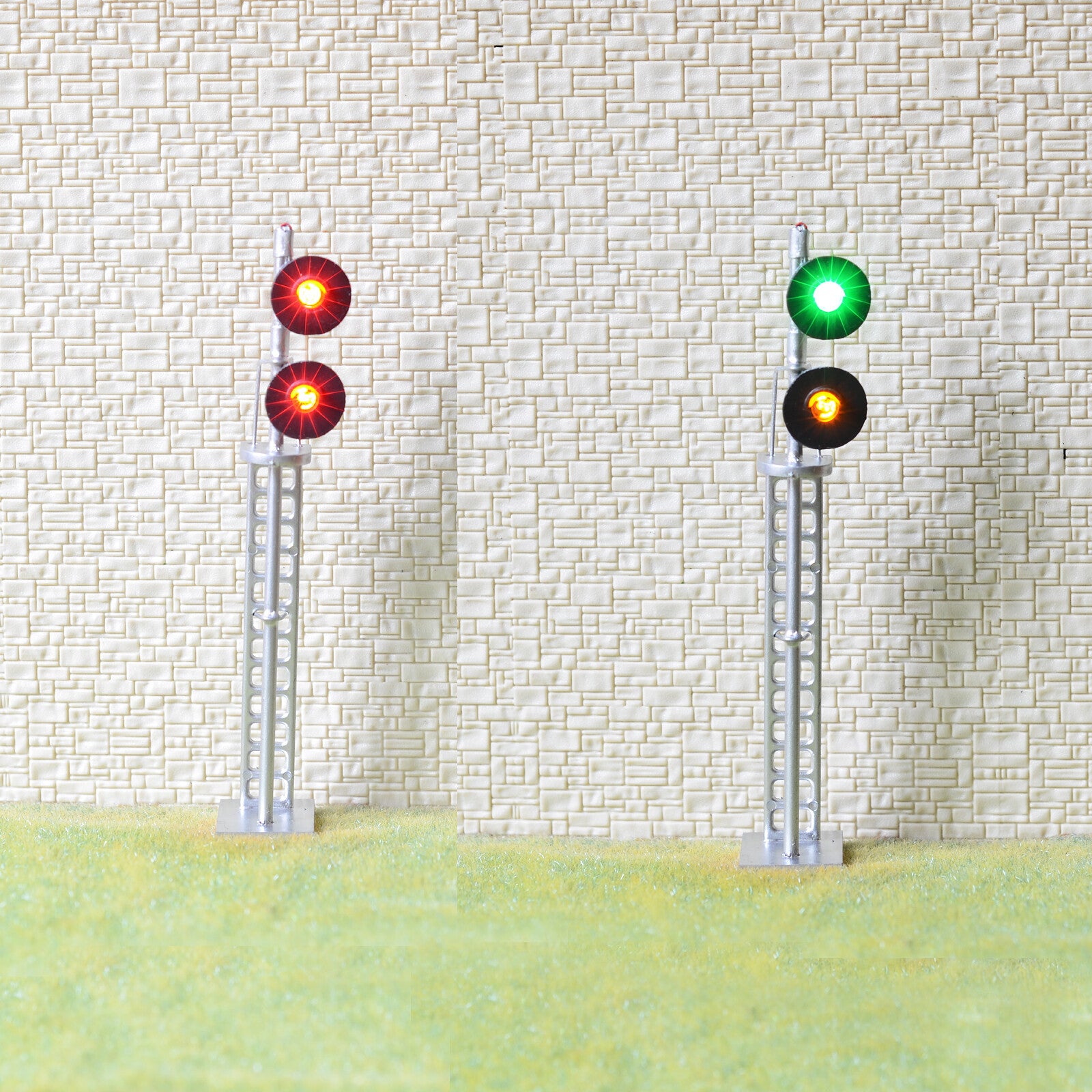 1 x O scale searchlight 2 heads block signal model train 3 color SMD LEDs #SS48S