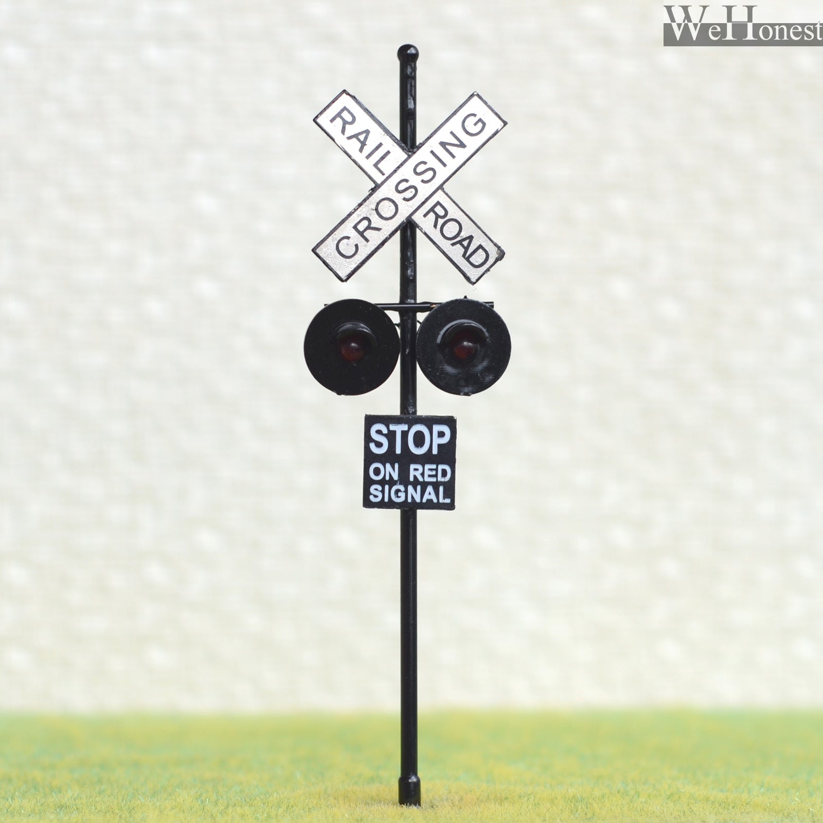 4 pcs O Scale Railroad Crossing Signals 2 heads LED made + Circuit board flasher