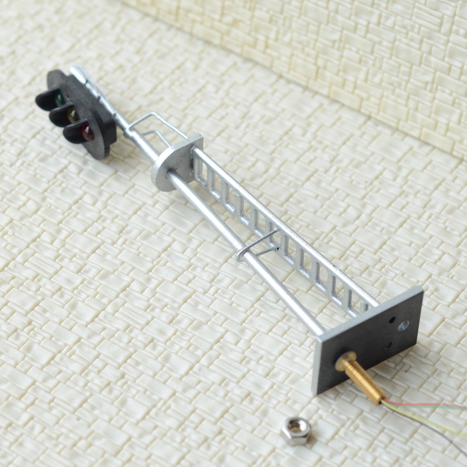 1 x O Scale Model Train block signals 3 aspects Railway LED Light Silver #48S3MD
