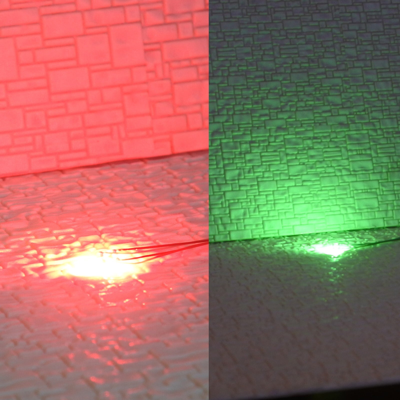 10 x pre-soldered #1209 SMD LEDs wired Red Green bicolor for searchlight signals