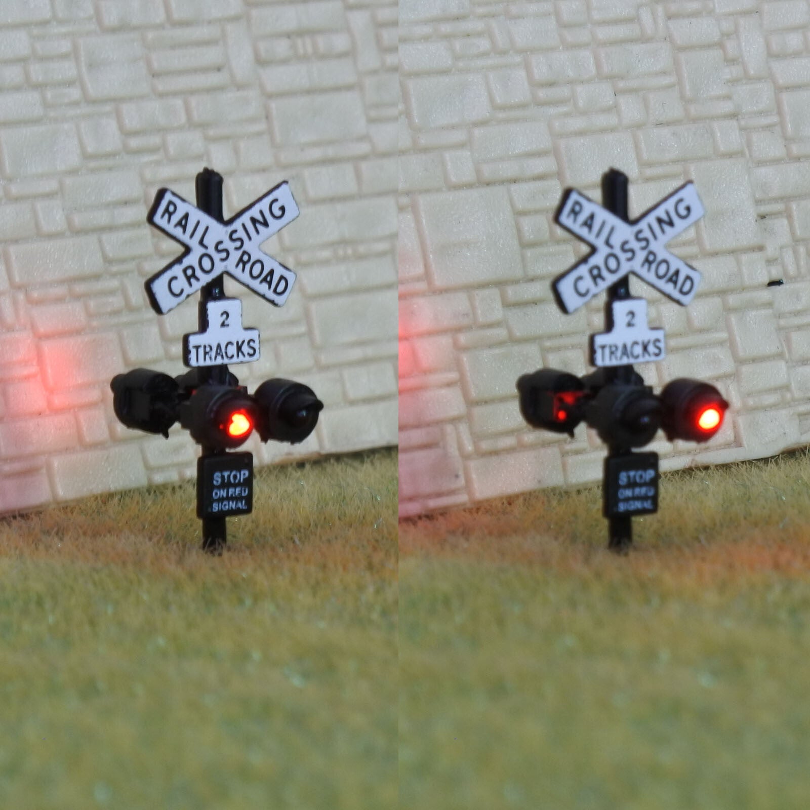 1 x N scale model railroad grade crossing signal light LED made black #csnBL8X