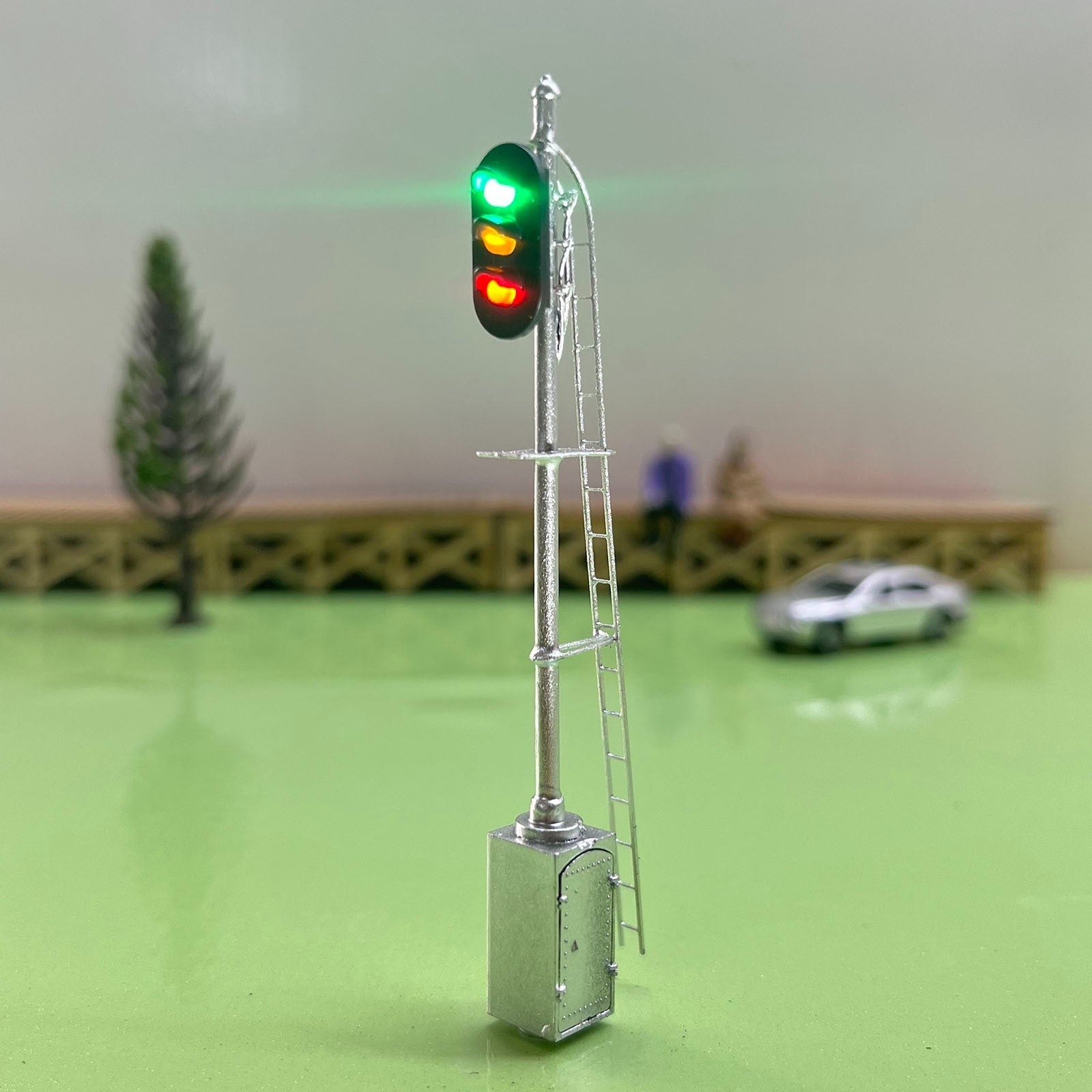 1 x HO scale model railroad 3 aspects block signal LED 3 colors light #KC06