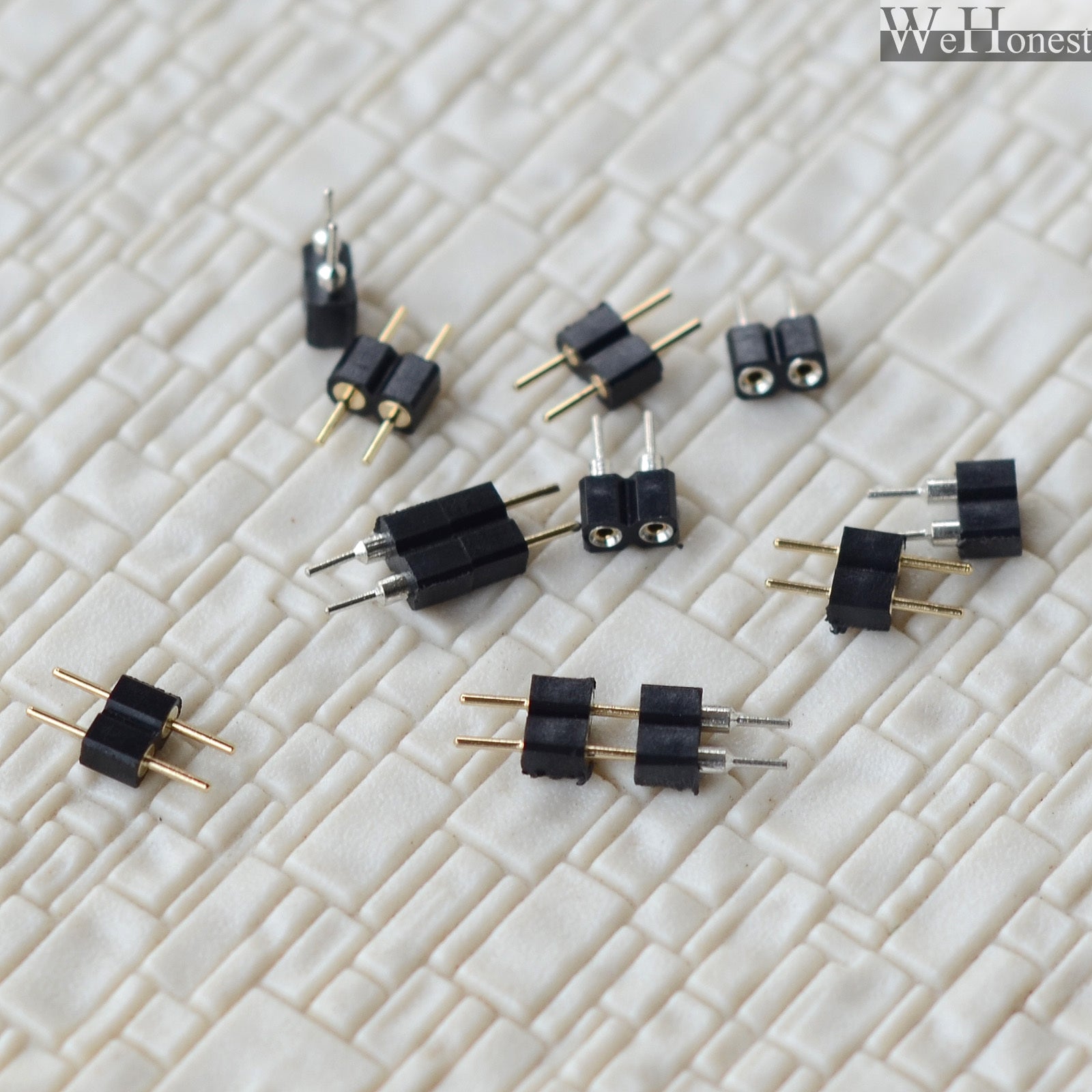 20 pairs 2 Pins mini-plug kits 2.54mm straight connectors round female and male