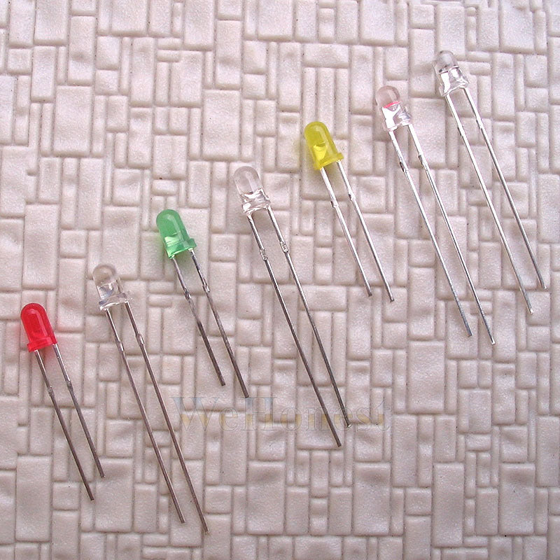 210 pcs 3mm Light Emitting Diode Assorted 7 Colors LEDs + free resistors