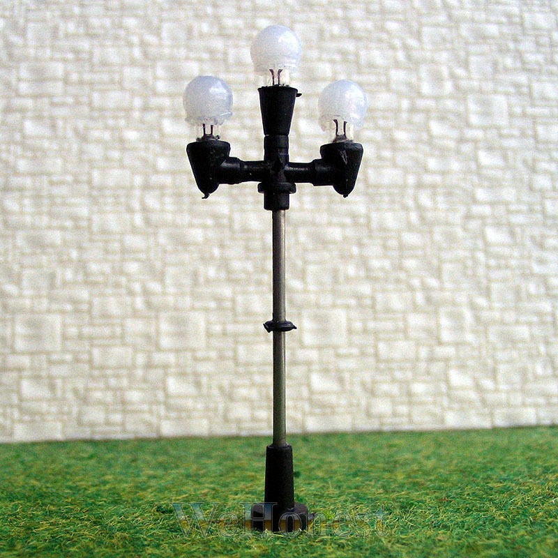 15 x HO 3 pearl heads antique lights 6V bulbs made model lampposts street lamps