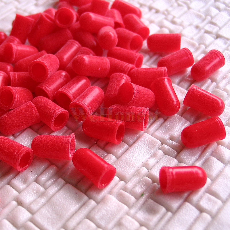 100 pcs Red Caps / Cover for 3mm Grain of Wheat Bulbs