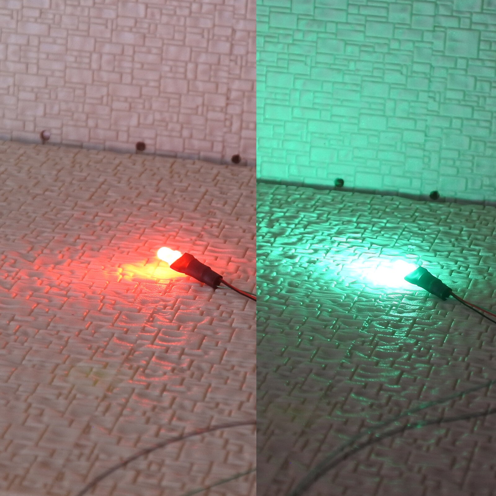 10 x pre-soldered 3mm bicolor LEDs common anode Red/Green wired 12V DC resistor