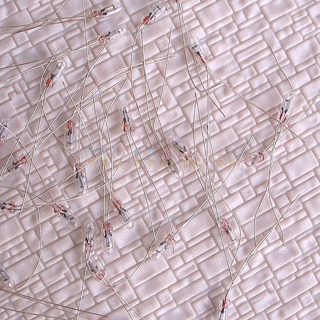 100 pcs 3mm Clear 16V Mini Grain of Wheat / Rice Bulbs