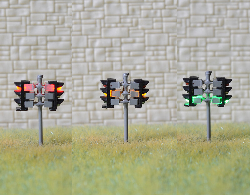 2 x traffic lights N crossing walk model LED pedestrian street signals #NL3R3