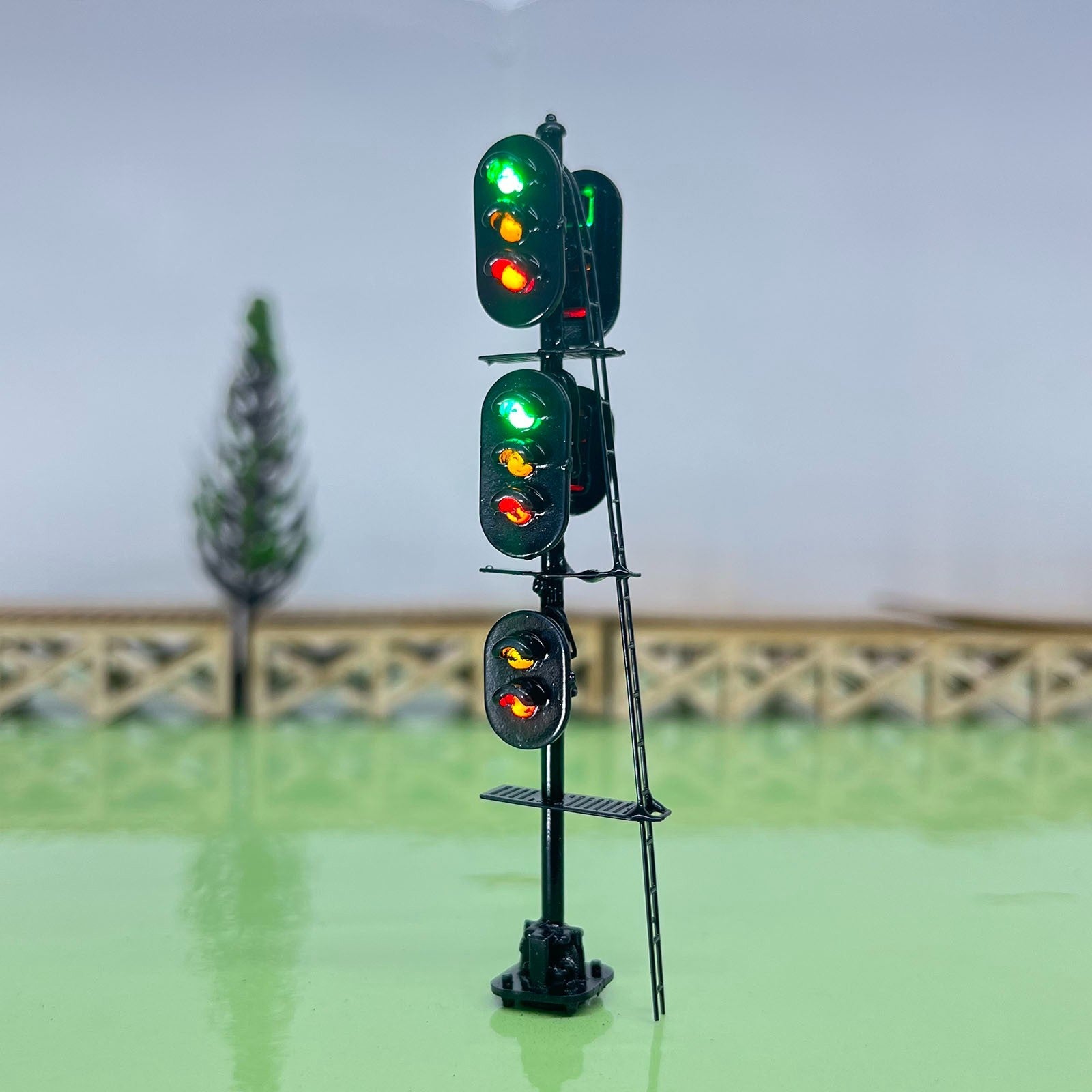 1 x HO scale model railroad block signal 5 heads distance metal #2S332BL32