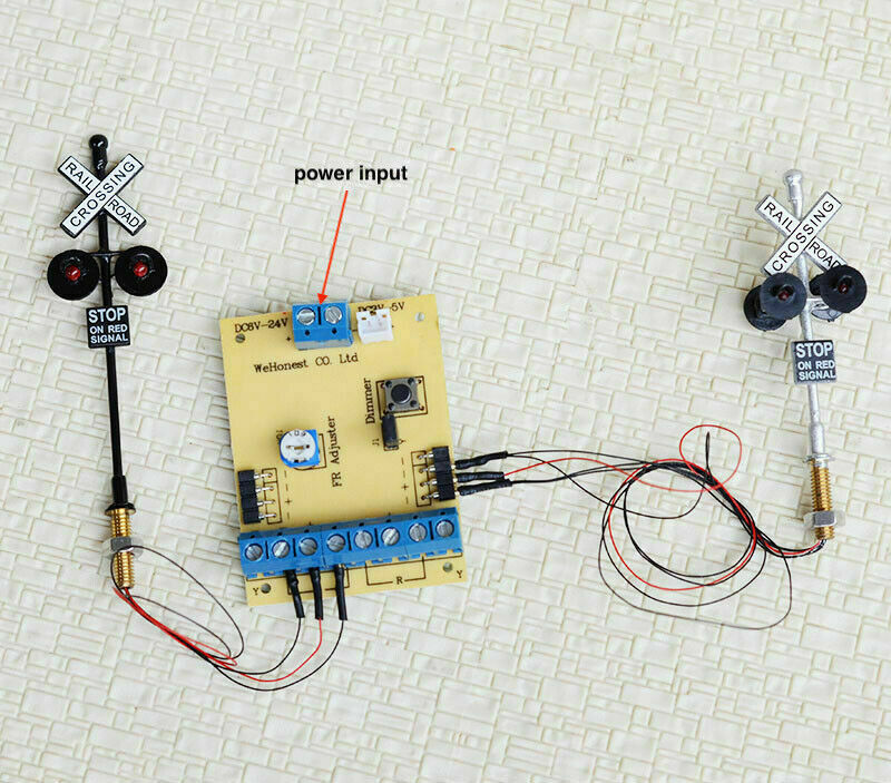 2 x HO scale railroad crossing signal arm gate stop lever flasher any track #S40