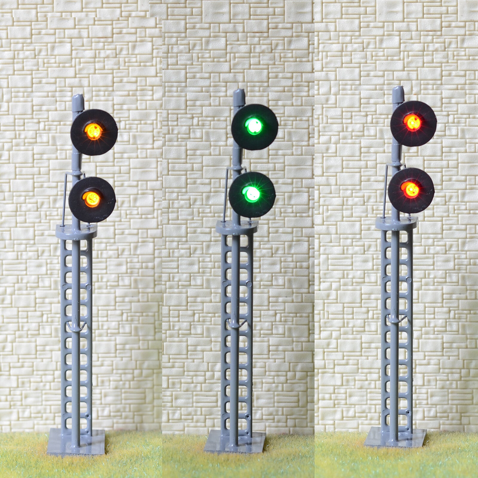 1 x O scale searchlight 2 heads block signal model train 3 color SMD LEDs #SS48G