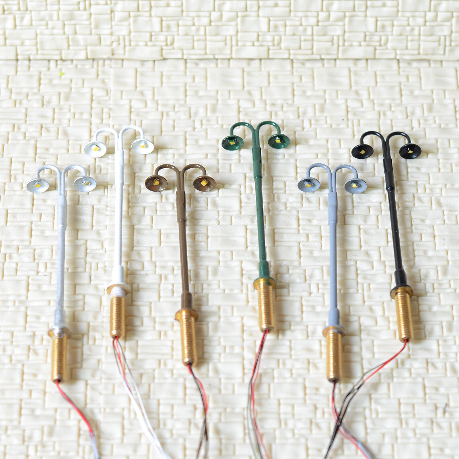 5 x N scale LED light Model train Railroad street Lamp post + resistors #702NBG
