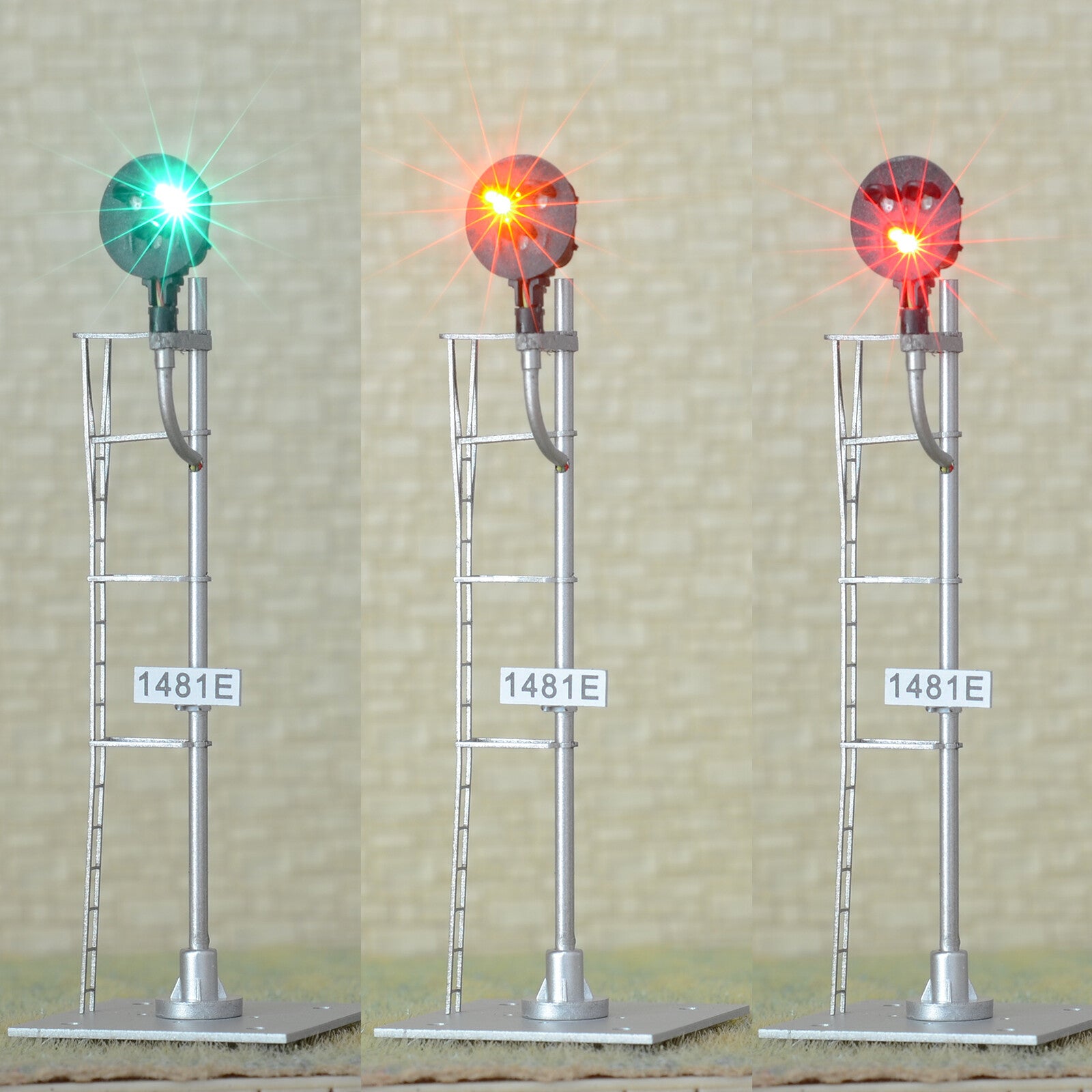 1 x HO scale model tri-lights 3 colors block type G signal metal 1 targets #GS1F