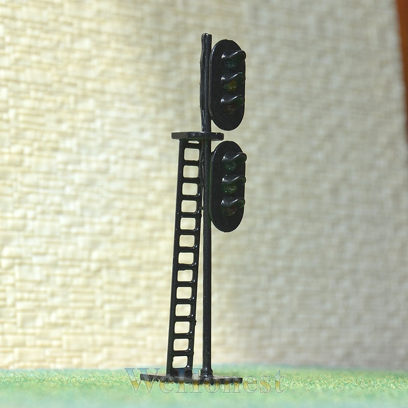 2 pcs HO/OO Scale LEDs Made dual heads Railway Signals 3 over 3 yellow flashing