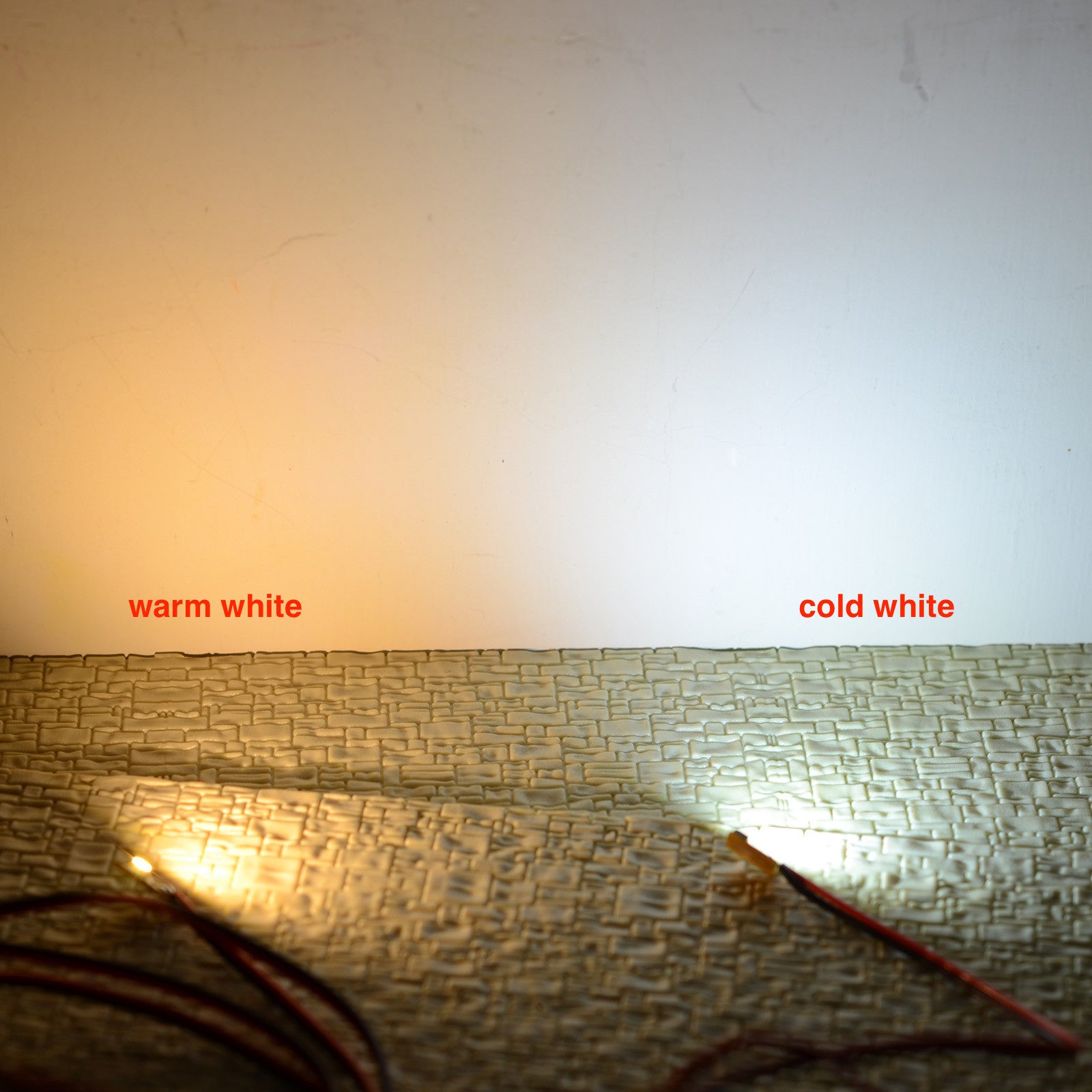 10 x pre-wired warm white 3V SMD LED building interior lighting twisted wires