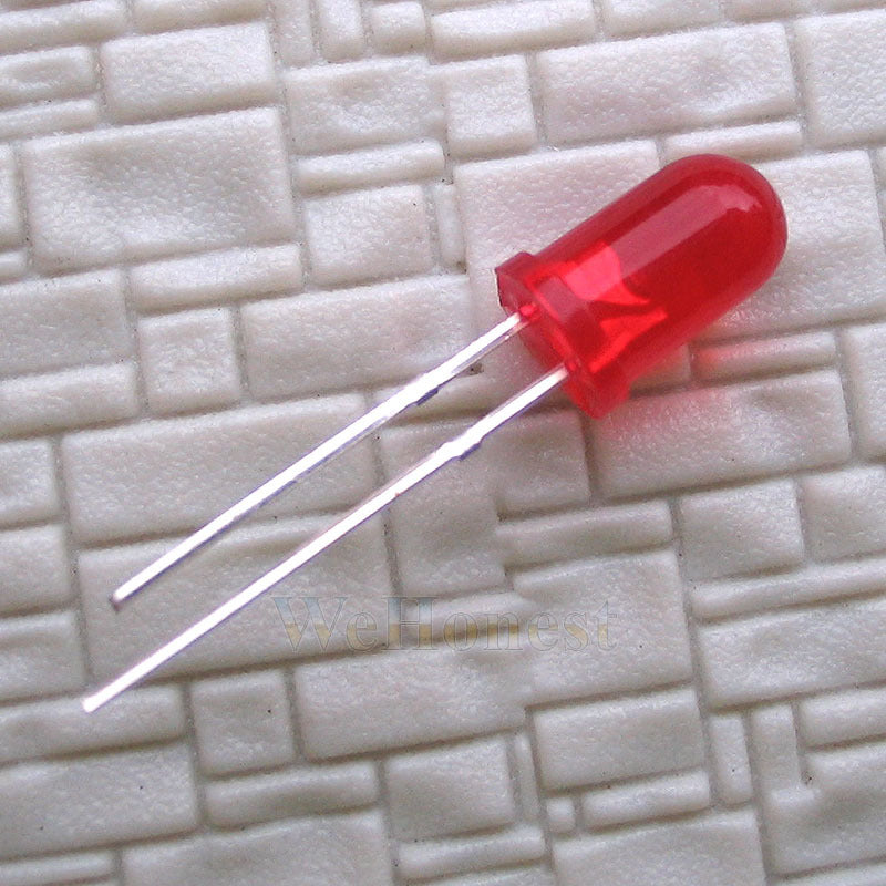 100 pcs Light Emitting Diode LEDs 5mm Red+Free Resistor