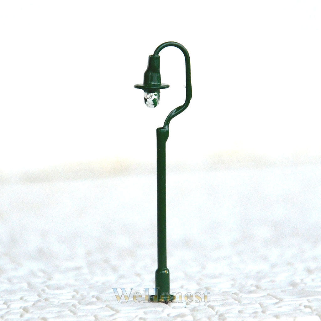 10 x N Scale Model Train Lamps Railroad Lamp posts Scenery Street Lights #R36