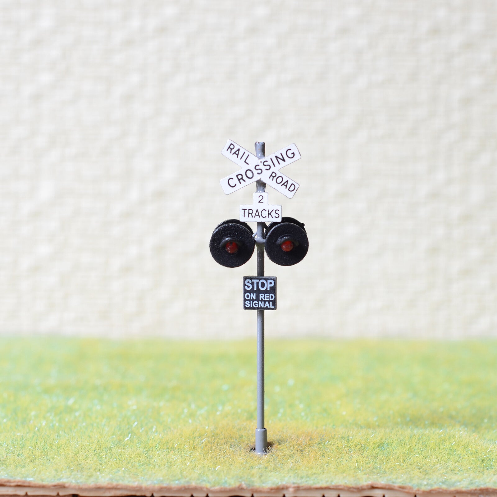 1 x OO / HO scale railroad crossing signal LED made 4 target faces sil