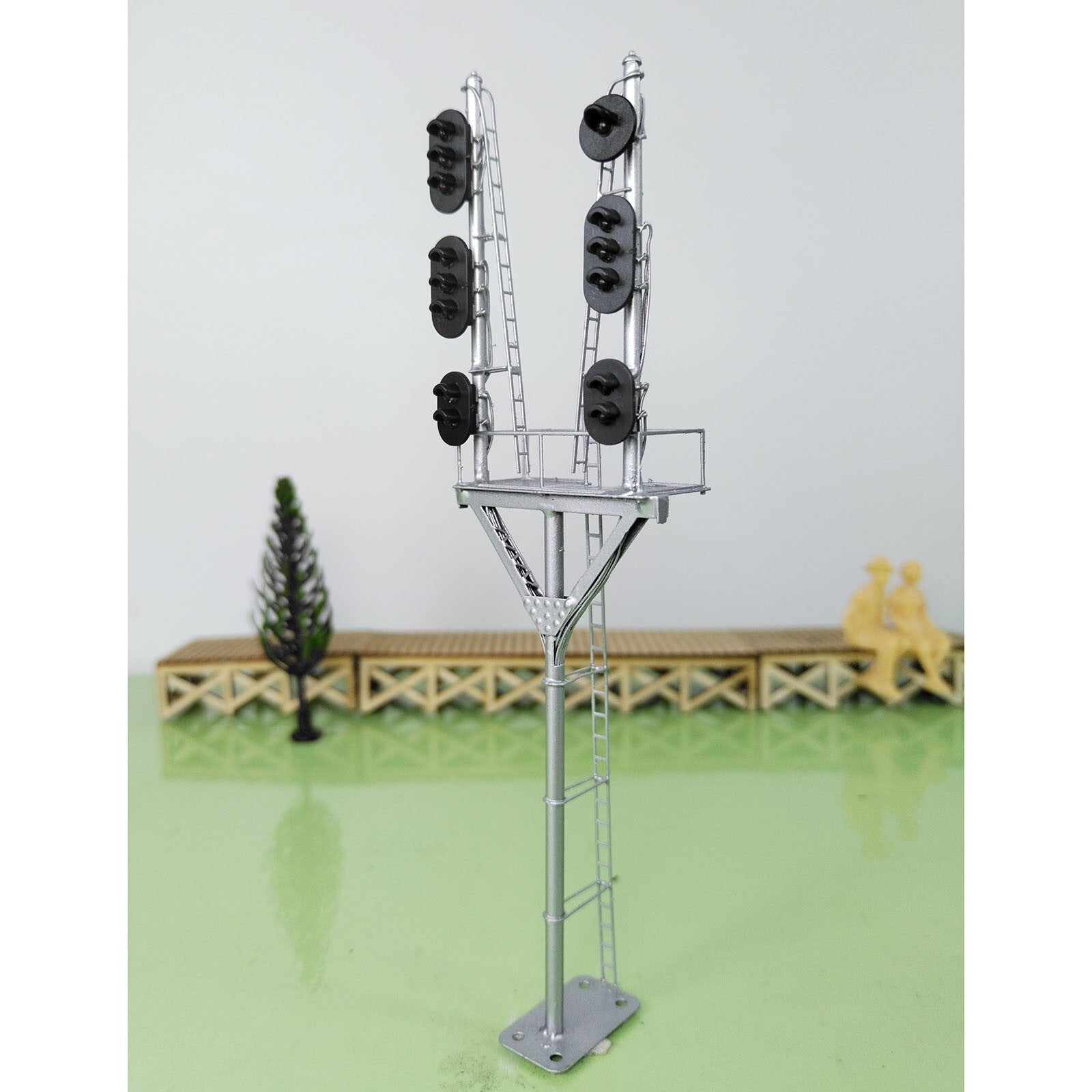 1 x HO scale model railroad tower block signal goalpost bracket 6 faceplate #B6