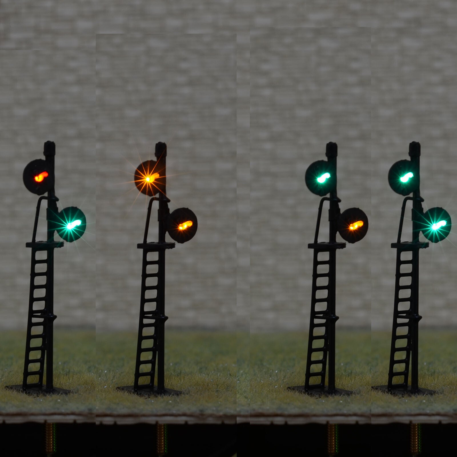 1 x HO scale searchlight signal model train Tri-colors 2 targets LED R/Y/G #B23O
