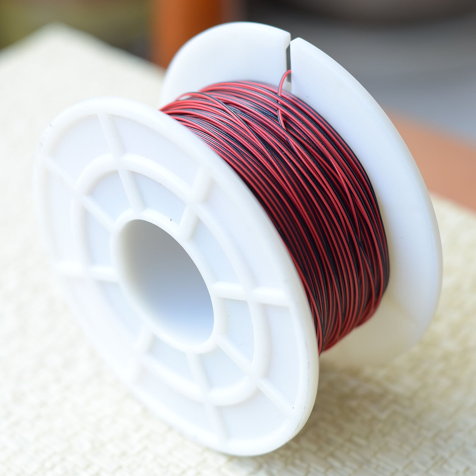 100 meters 32AWG 7/0.08 slim combined pair wire Dia. 0.6mm thin cable black+red