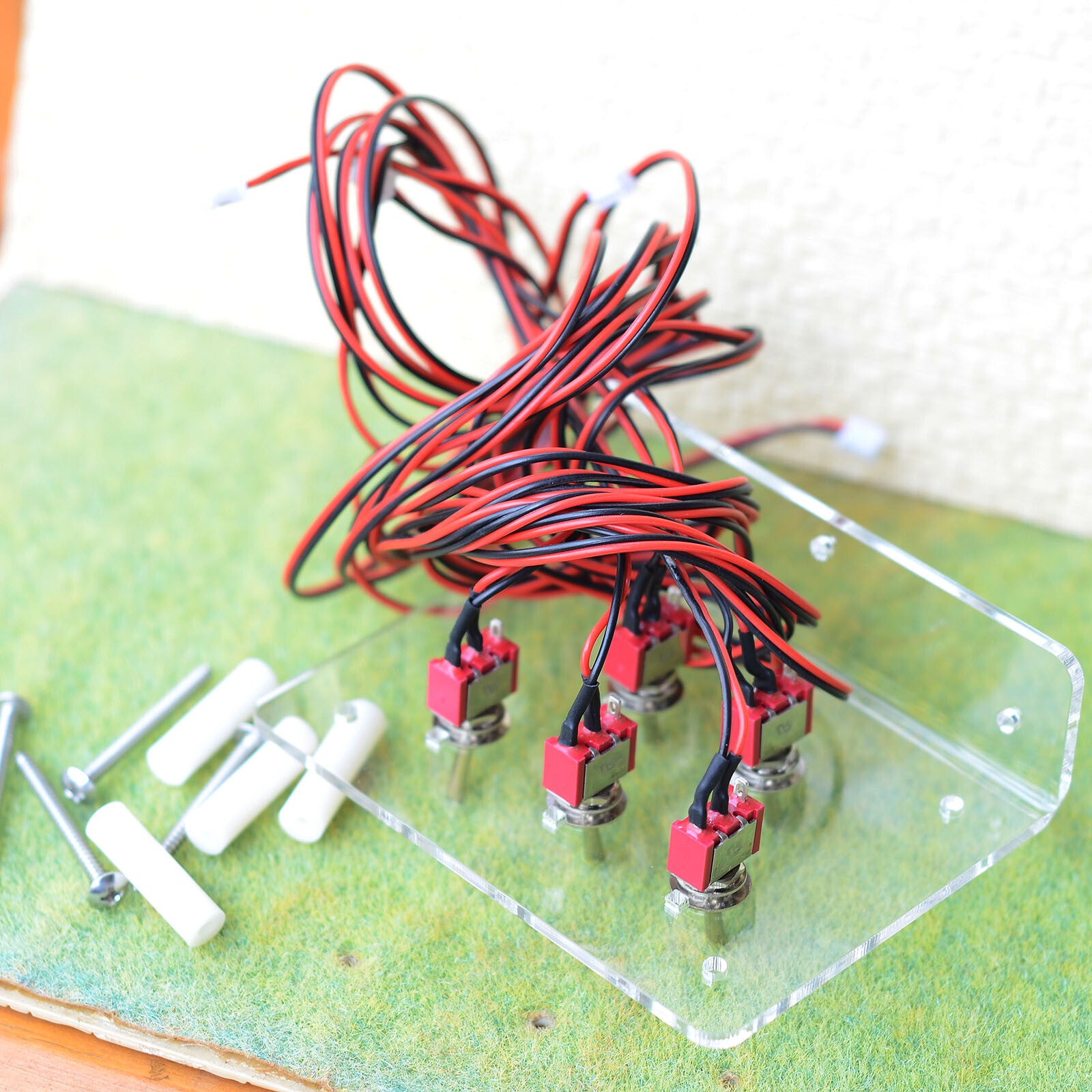 5 x wired 1m toggle switches mounted on board power control panel side install