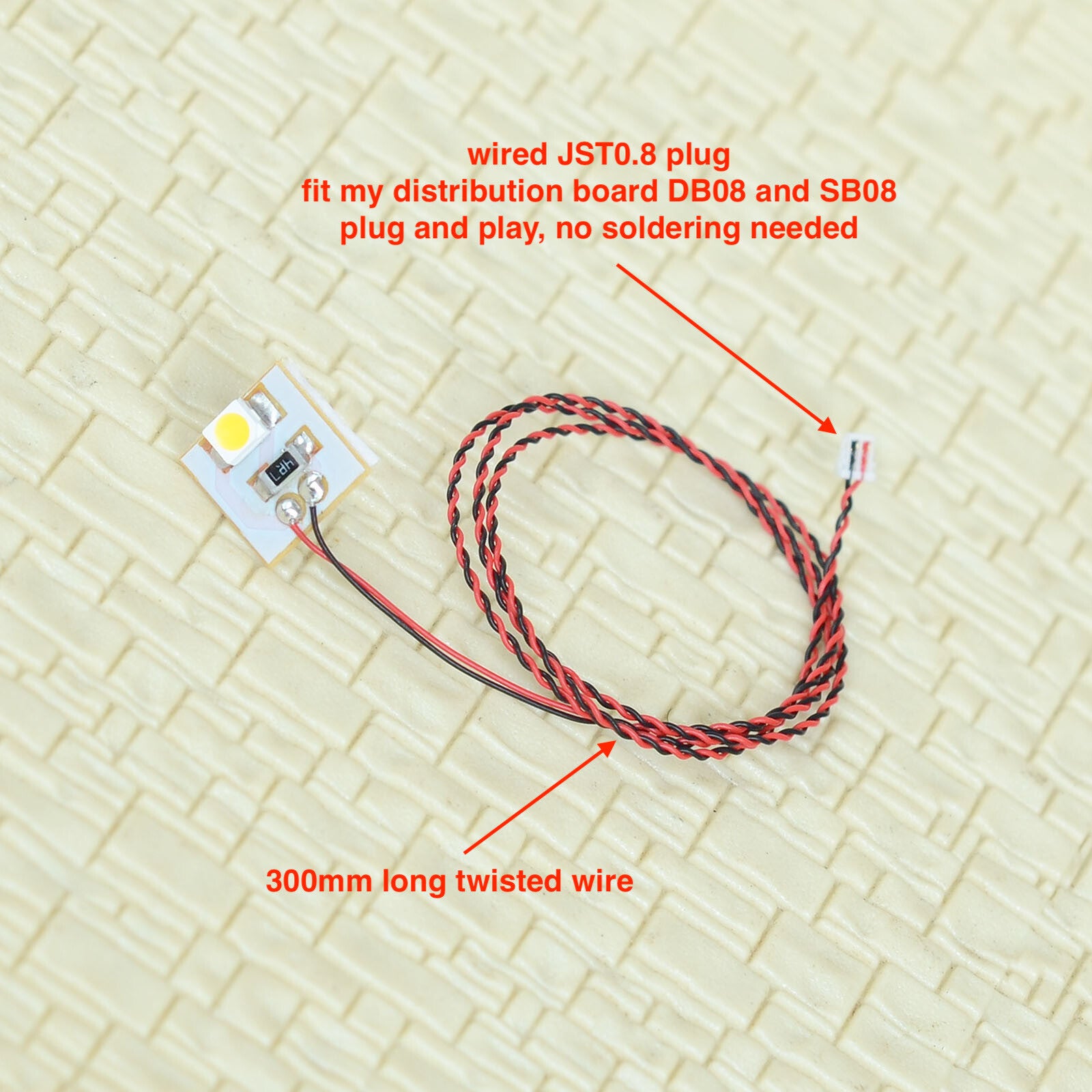 6 x PNP wired SMD LEDs 3V warm white building interior passenger car lighting